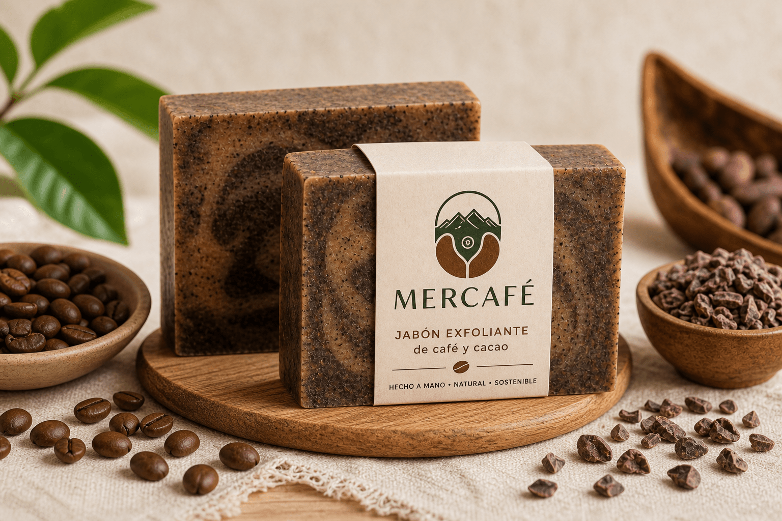 Jabón exfoliante de café y cacao